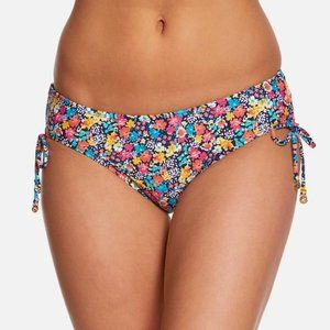 NEW Anne Cole Signature Multi Color Micro Floral Side Tie Bikini Bottom Sz Small